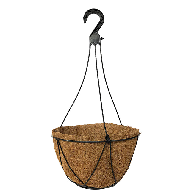 12" Coco Lotus Basket w/ Plastic Hanger